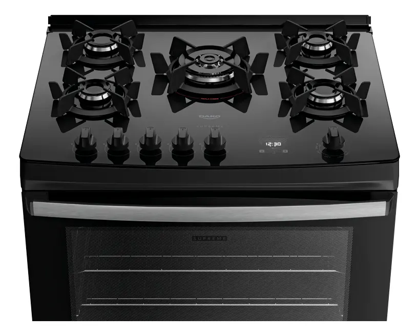 Fogão 5 Bocas Dako Supreme Black Glass — foto 2