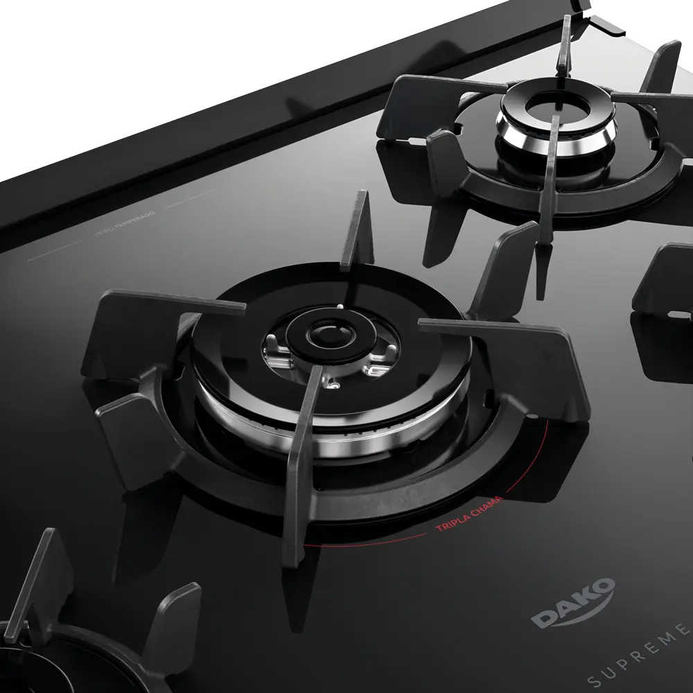 Fogão 5 Bocas Dako Supreme Black Glass — foto 4